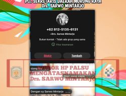 Warga Harus Waspada, Akun WhatsApp Palsu Mengatasnamakan Sekda Mura